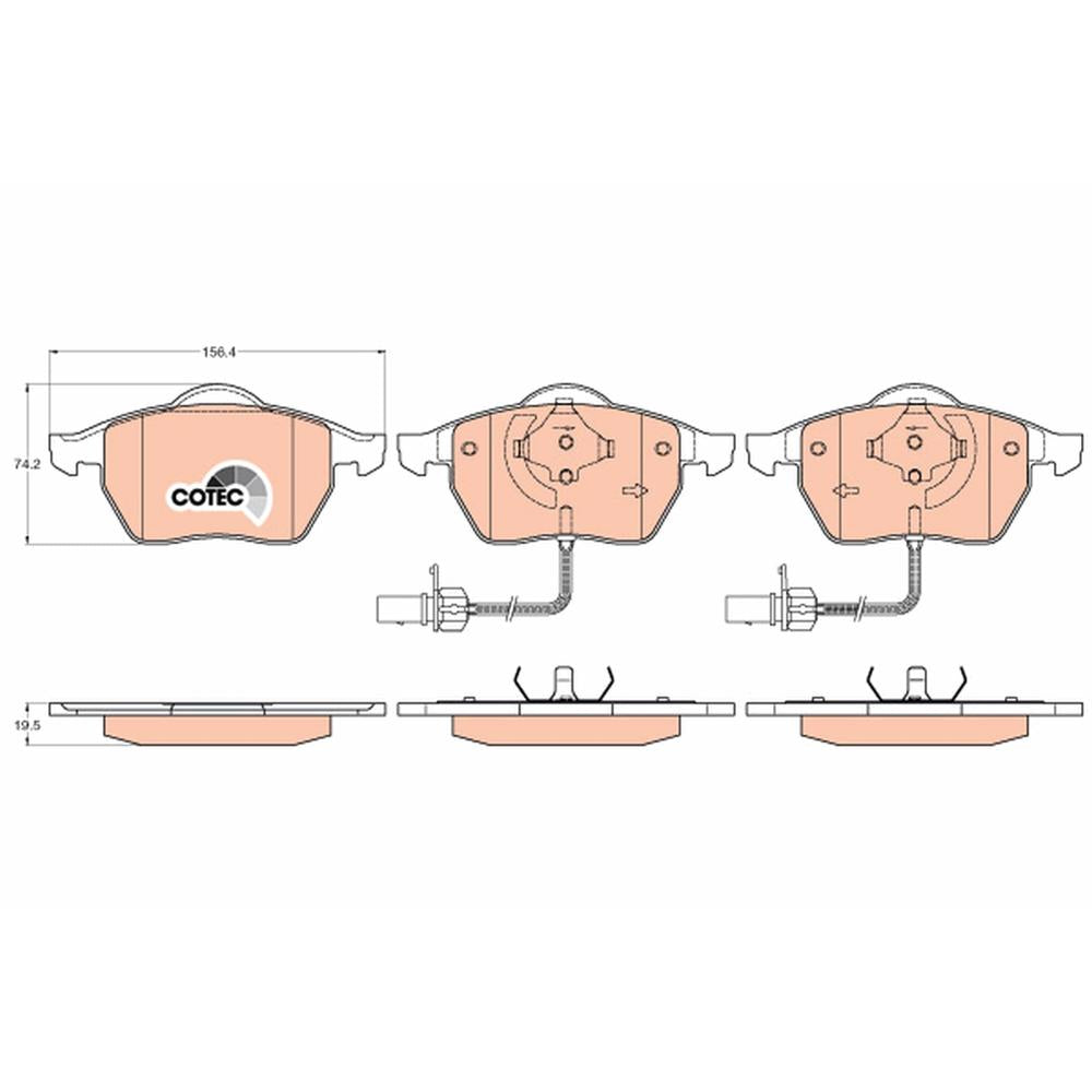 Set placute frana fata - ps TRW GDB1307