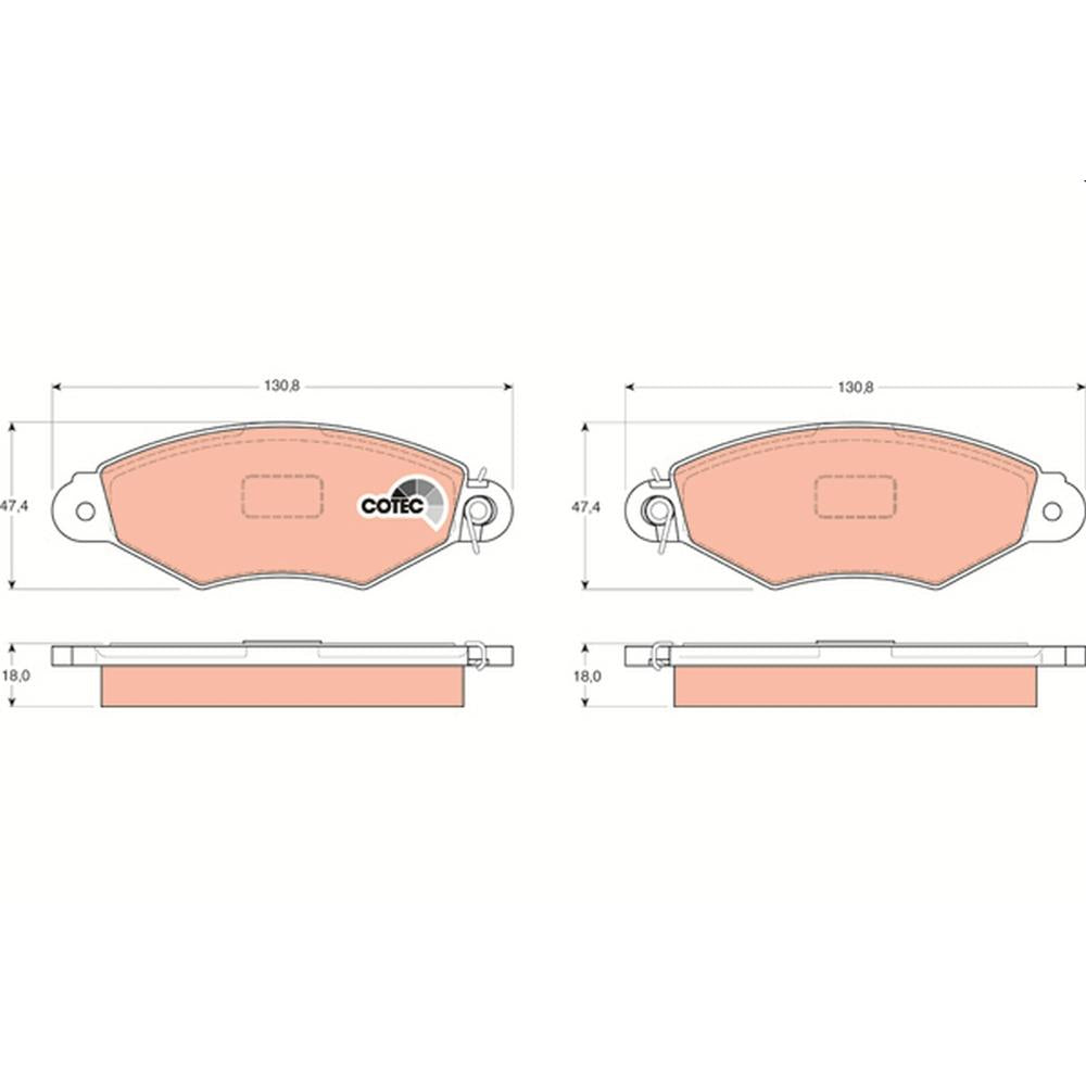 Set placute frana fata TRW GDB1321