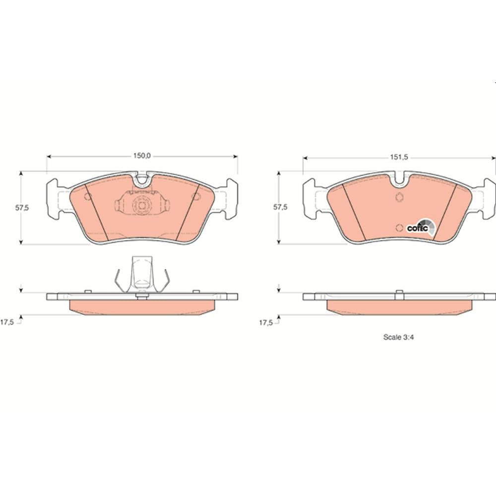 Set placute frana fata TRW GDB1348