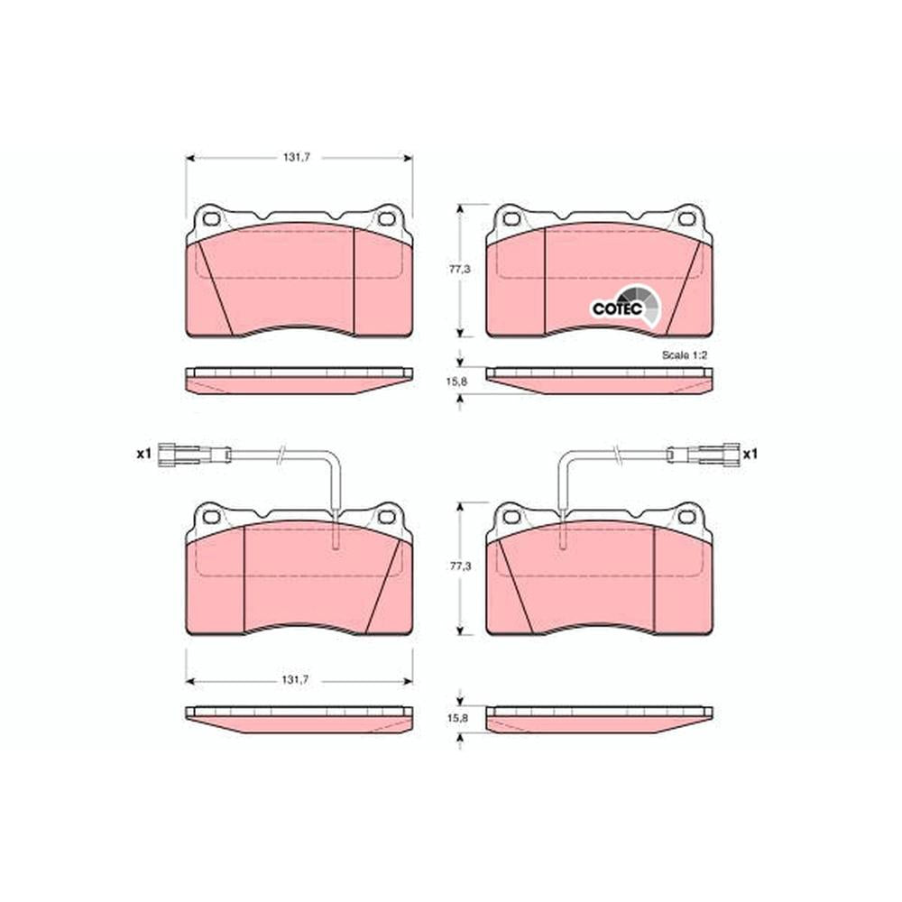 Set placute frana fata TRW GDB1363