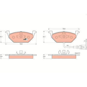 Set placute frana fata TRW GDB1386