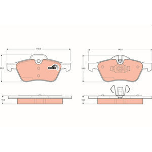 Set placute frana fata TRW GDB1476