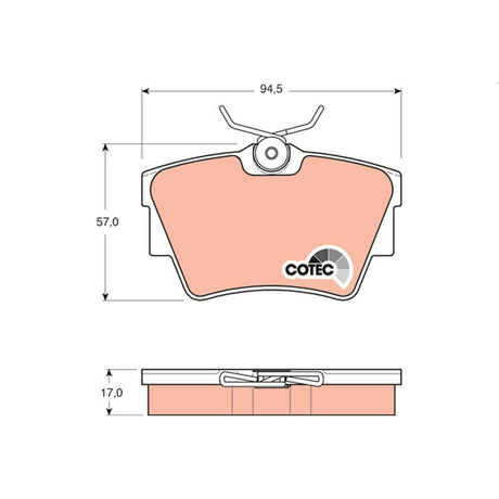 Set placute frana spate - ps TRW GDB1479
