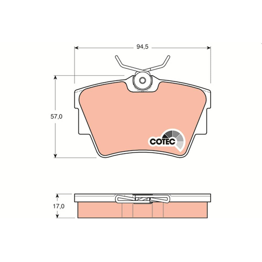 Set placute frana spate - ps TRW GDB1479