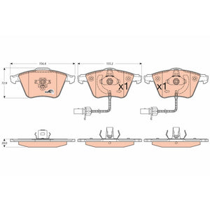 Set placute frana fata TRW GDB1554