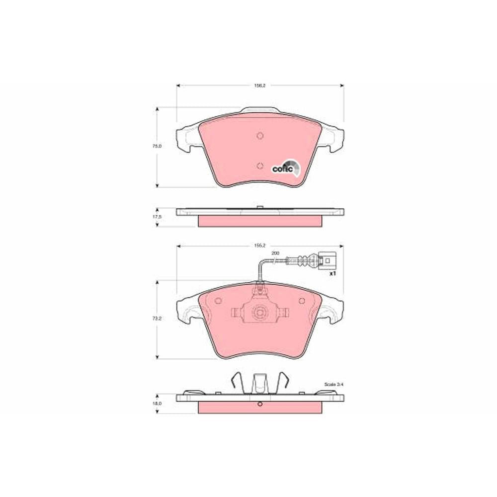 Set placute frana fata TRW GDB1556