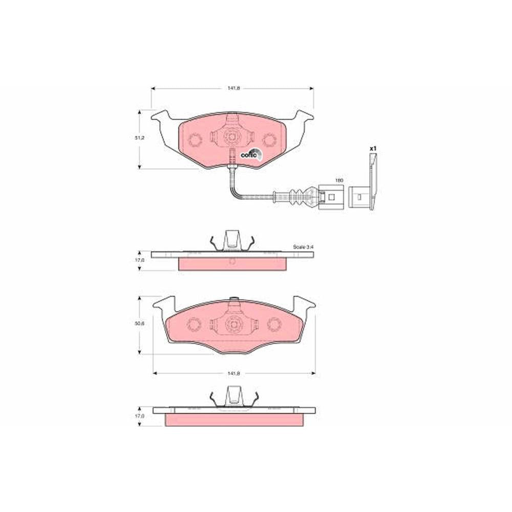 Set placute frana fata TRW GDB1586