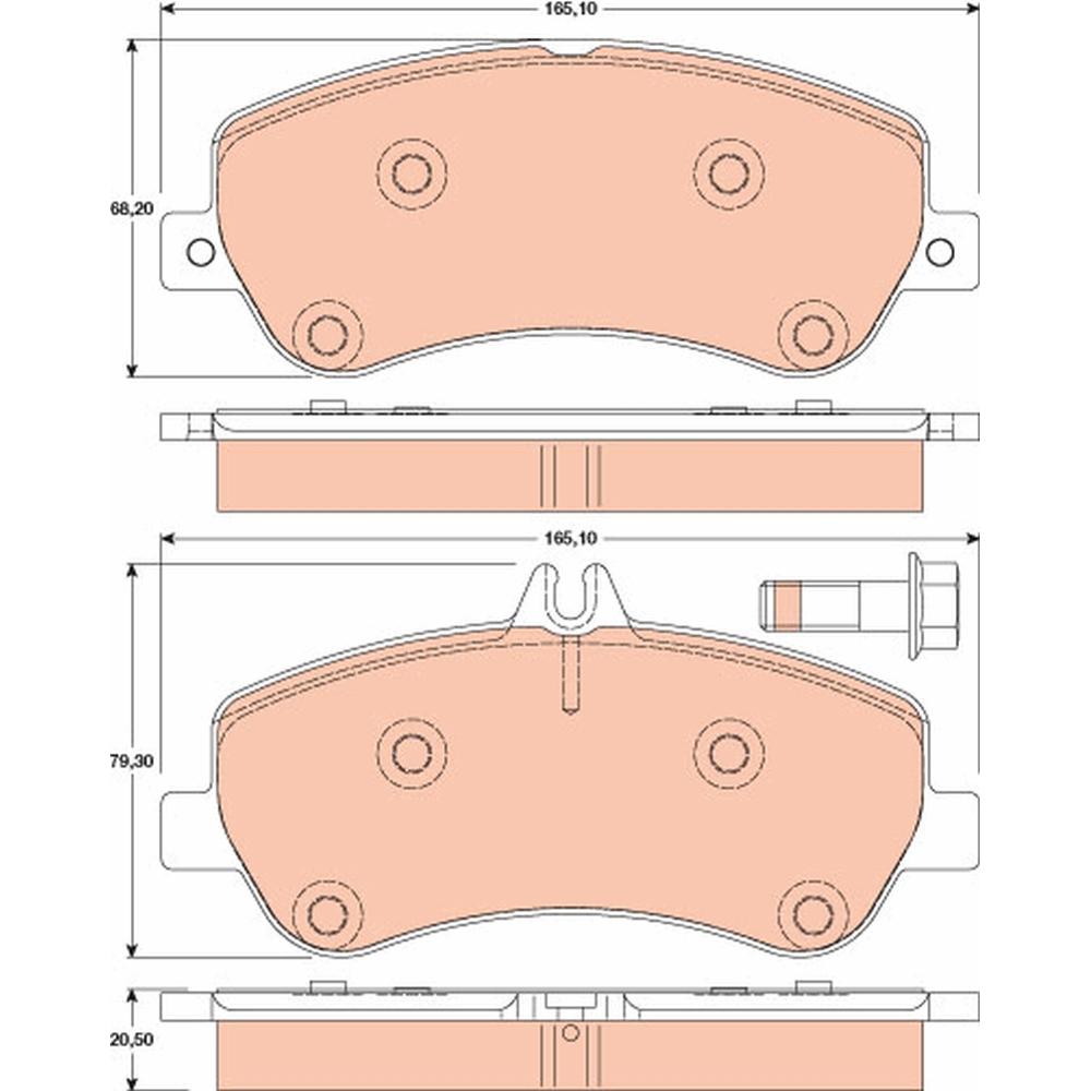 Set placute frana fata TRW GDB1798