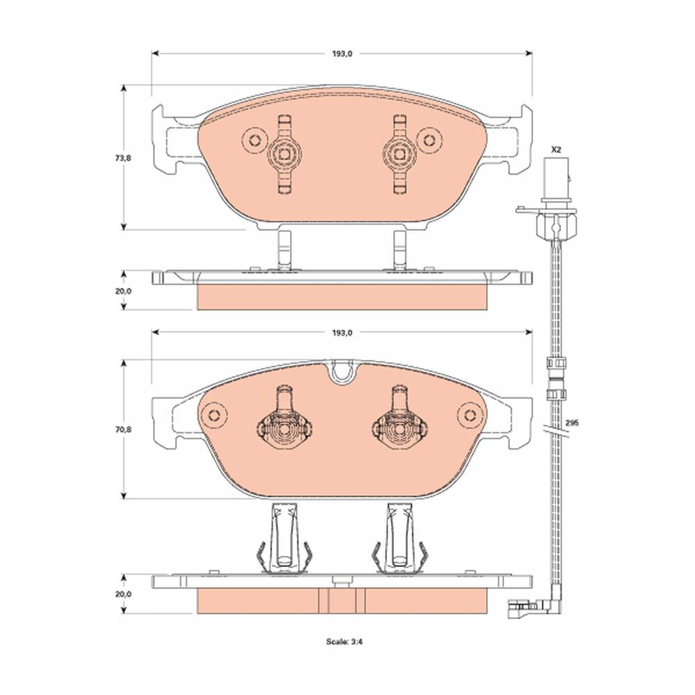 Set placute frana fata TRW GDB1883