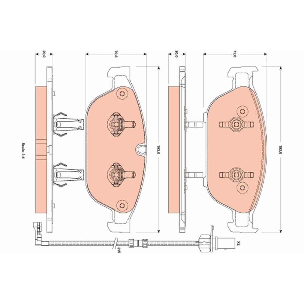 Set placute frana fata TRW GDB1883