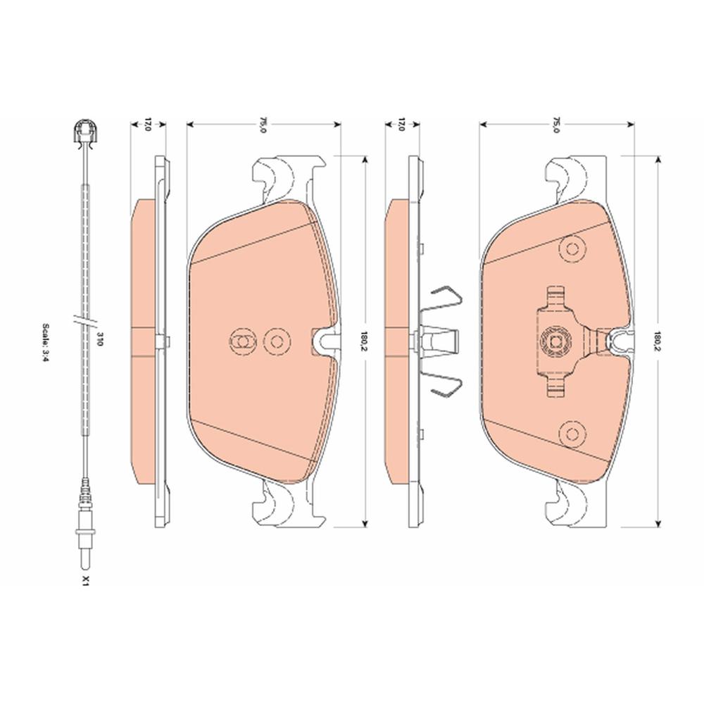 Set placute frana fata TRW GDB1889