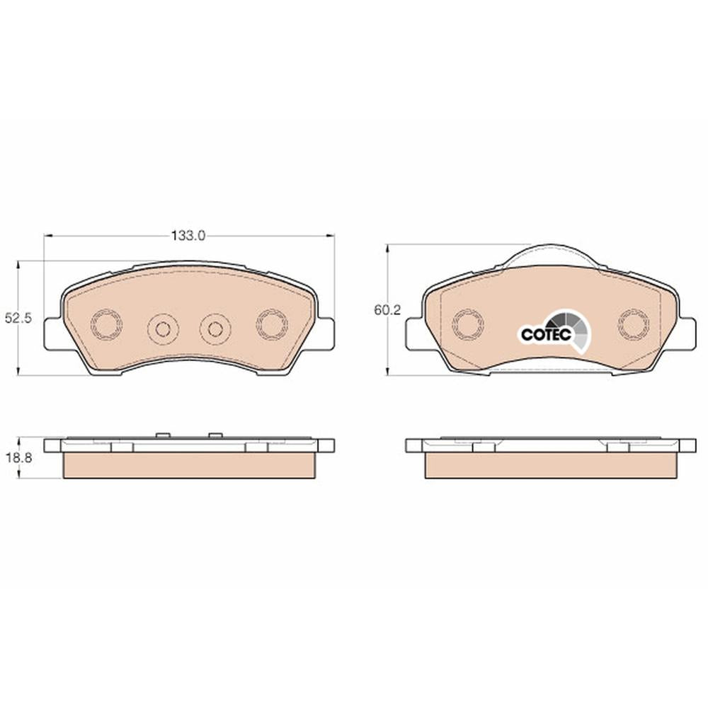 Set placute frana fata TRW GDB1992