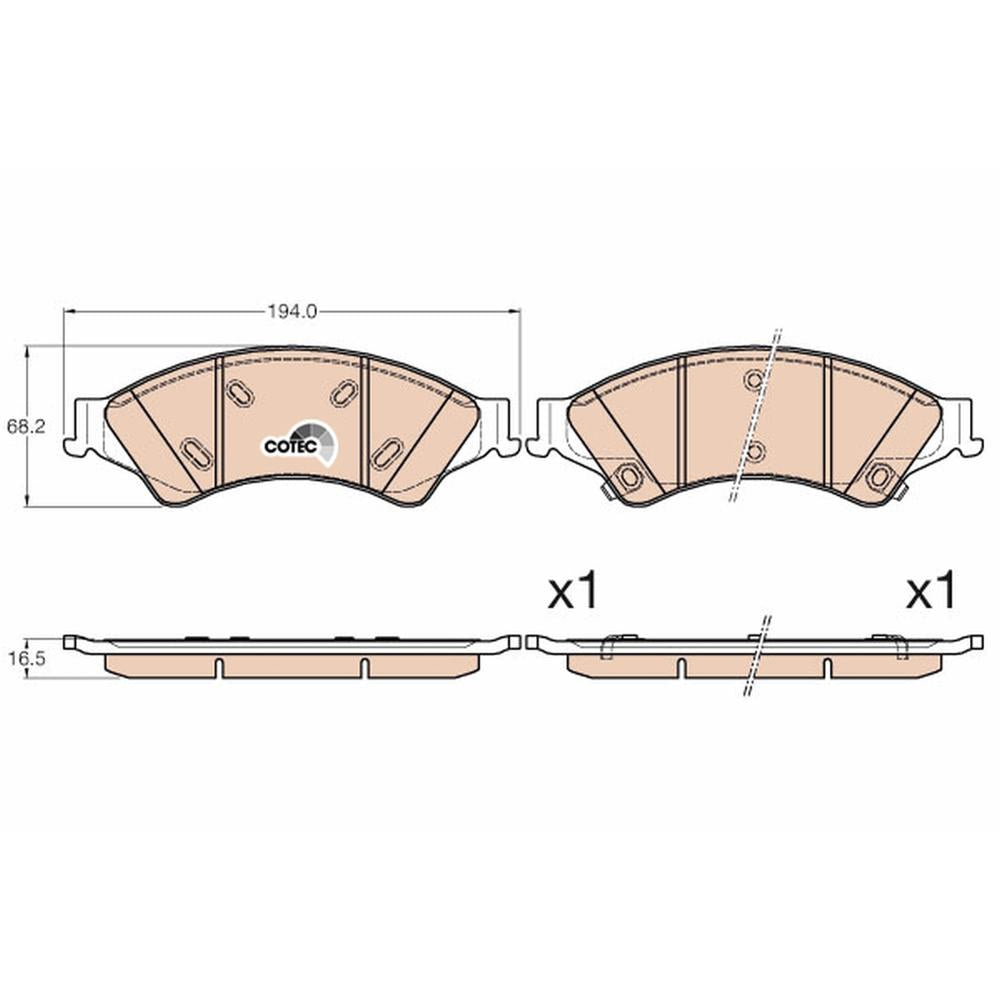 Set placute frana fata TRW GDB2005