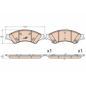 Set placute frana fata TRW GDB2005