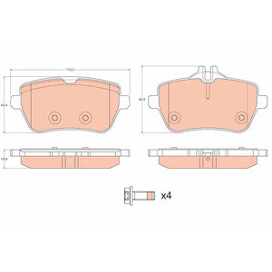 Set placute frana fata TRW GDB2014