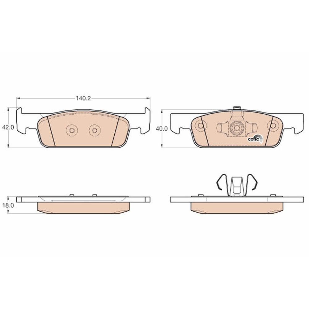 Set placute frana fata TRW GDB2016