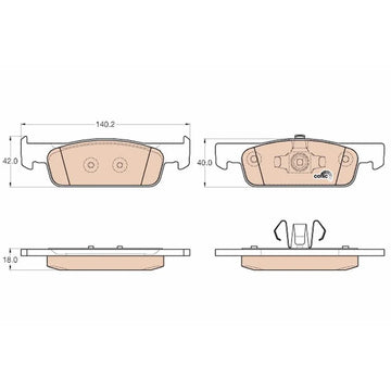 Set placute frana fata TRW GDB2016