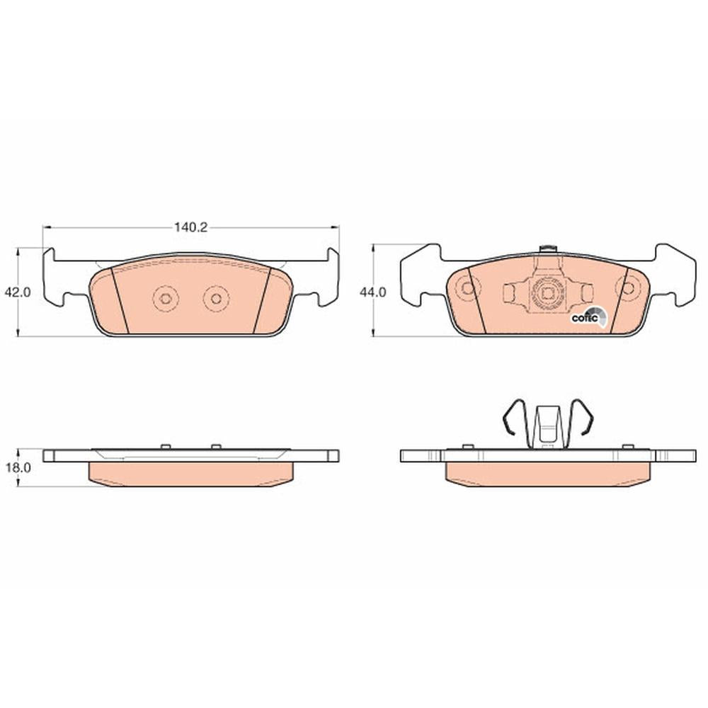 Set placute frana fata TRW GDB2018