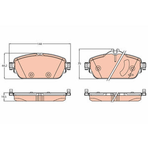 Set placute frana fata TRW GDB2070