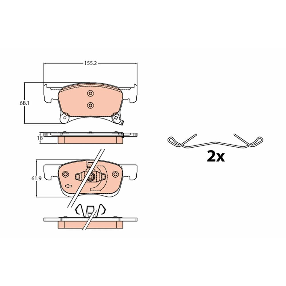 Set placute frana fata TRW GDB2091