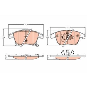 Set placute frana fata TRW GDB2092