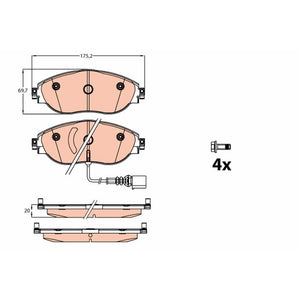 Set placute frana fata TRW GDB2114