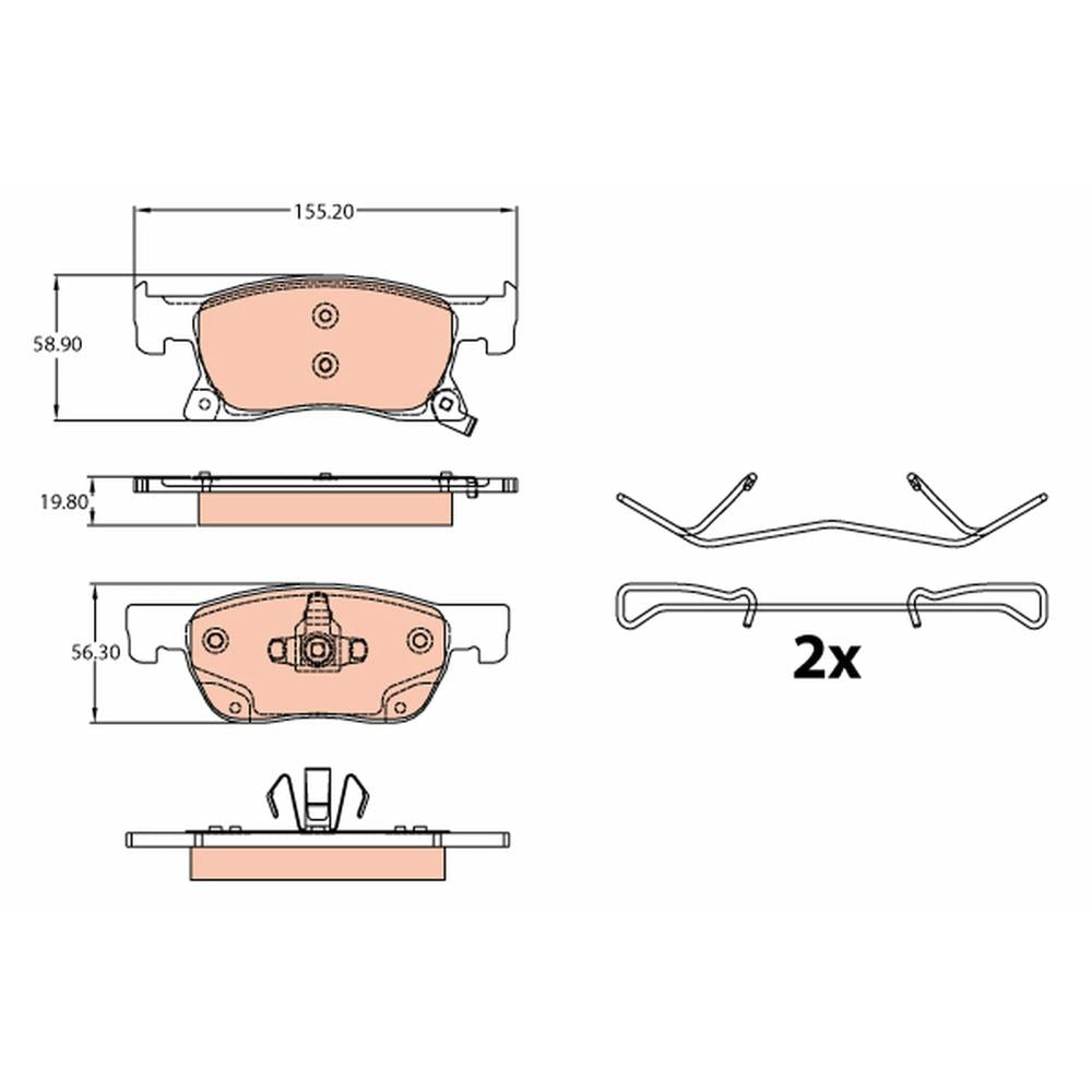 Set placute frana fata TRW GDB2138