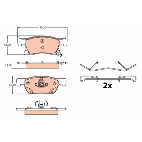 Set placute frana fata TRW GDB2138