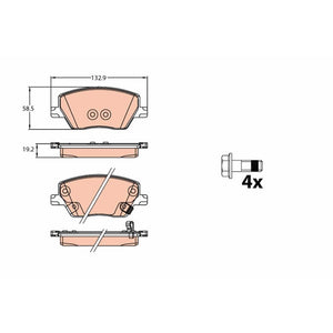 Set placute frana fata TRW GDB2151