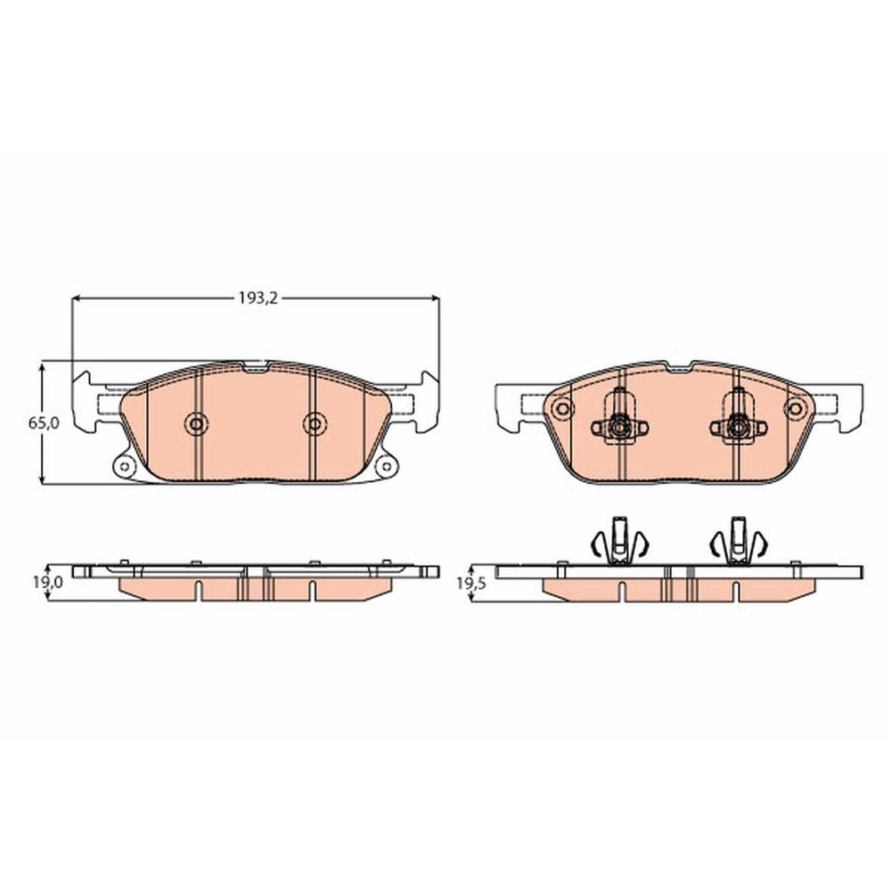 Set placute frana fata TRW GDB2167