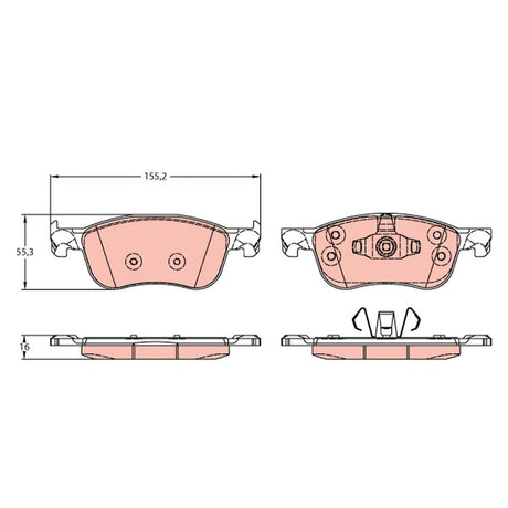 Set placute frana fata TRW GDB2186