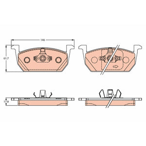 Set placute frana fata TRW GDB2266