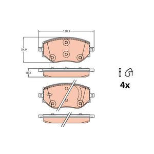 Set placute frana fata TRW GDB2324