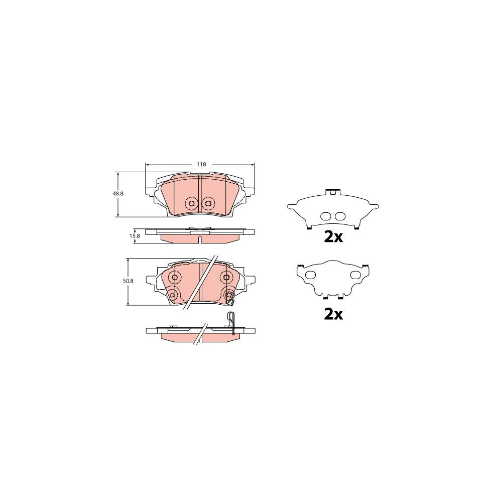 Set placute frana spate TRW GDB2344