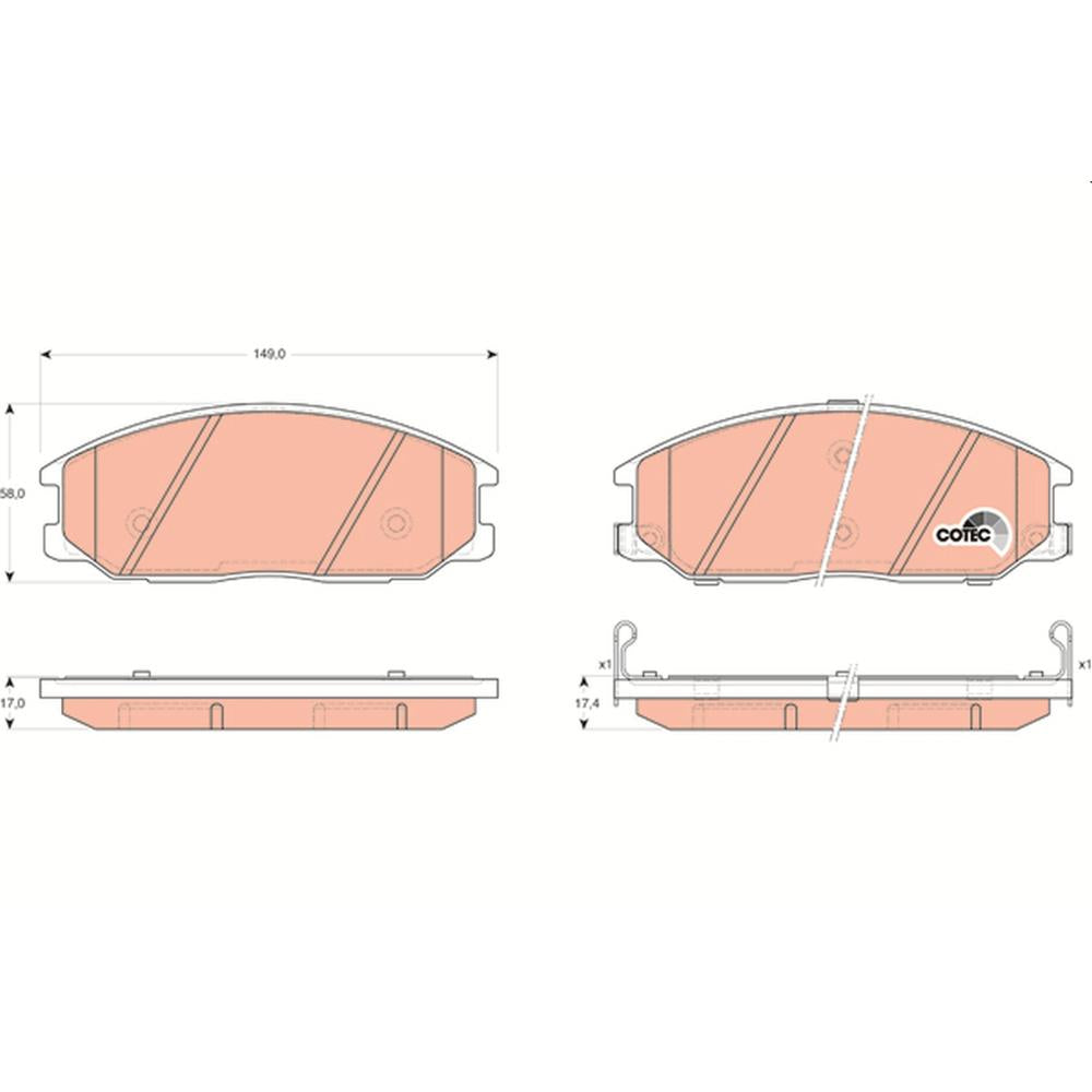 Set placute frana fata TRW GDB3297