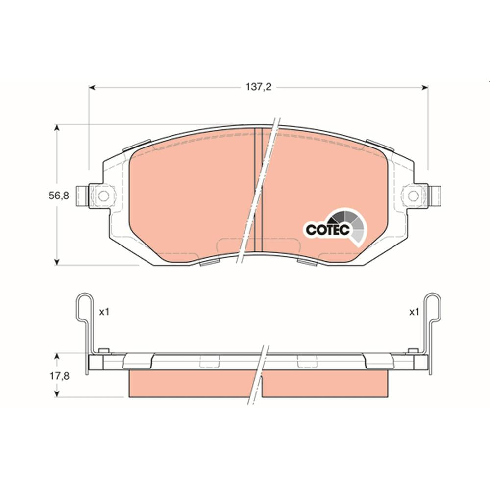 Set placute frana fata TRW GDB3328
