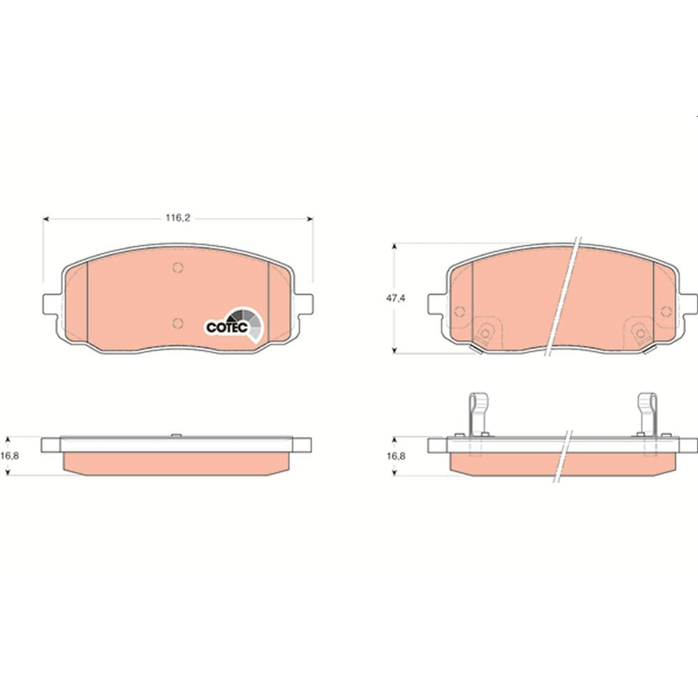 Set placute frana fata TRW GDB3369