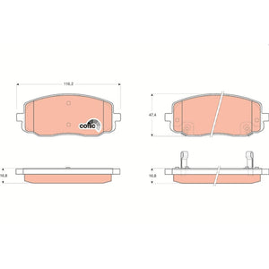 Set placute frana fata TRW GDB3369