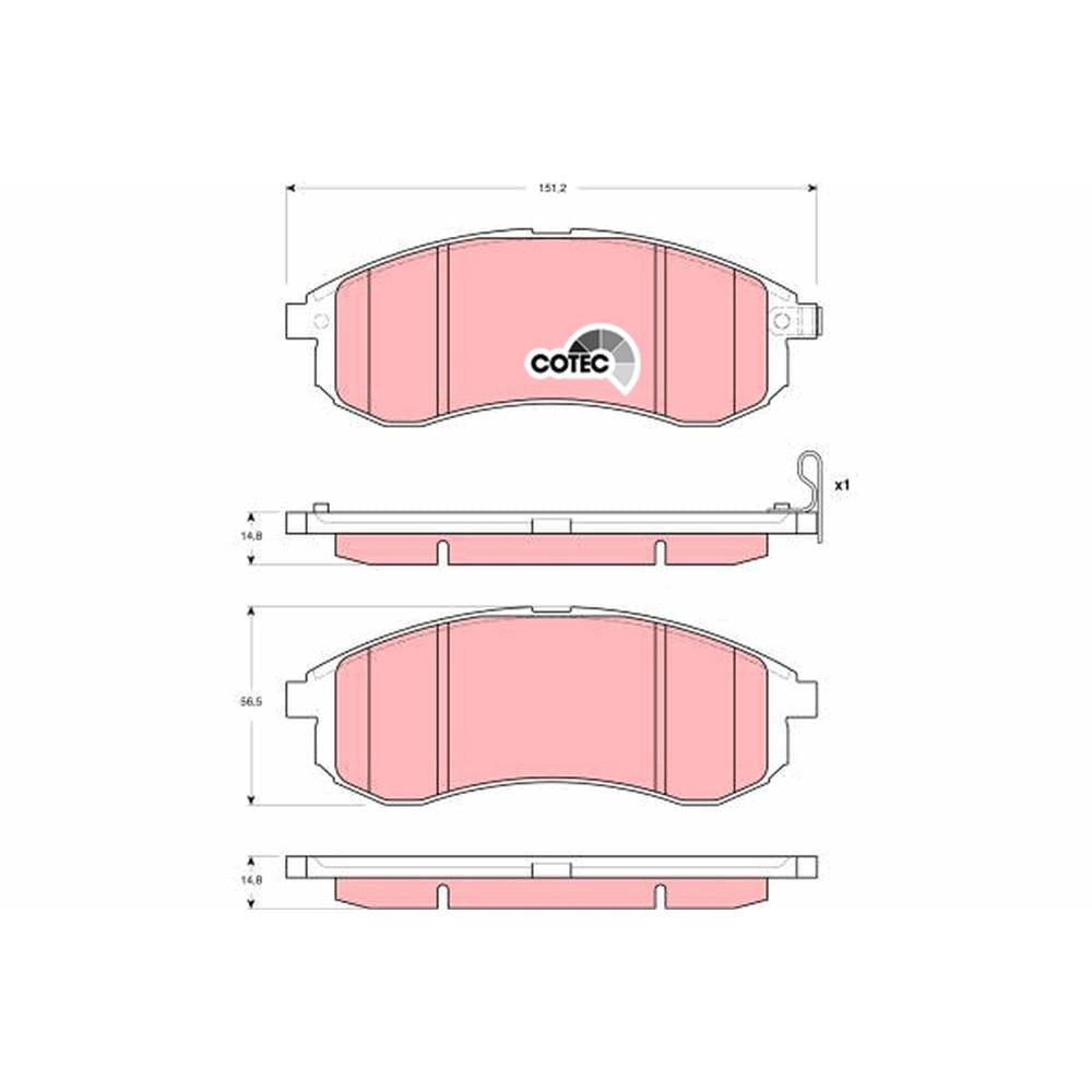 Set placute frana fata TRW GDB3380
