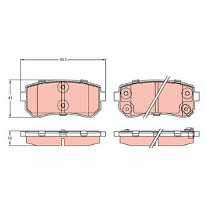 Set placute frana spate TRW GDB3421