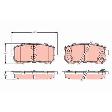 Set placute frana spate TRW GDB3421
