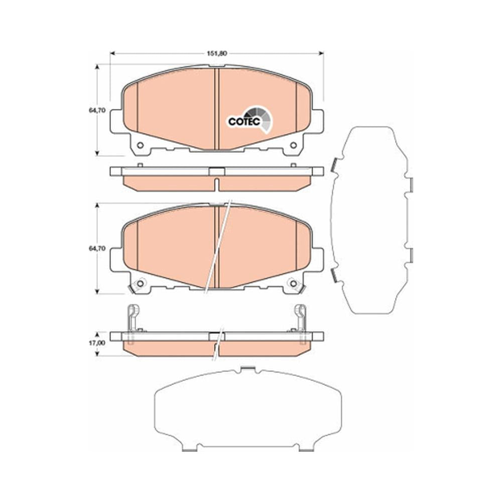 Set placute frana fata TRW GDB3477