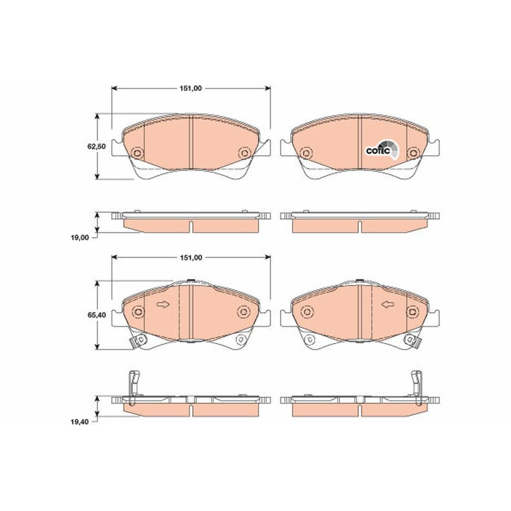 Set placute frana fata TRW GDB3479