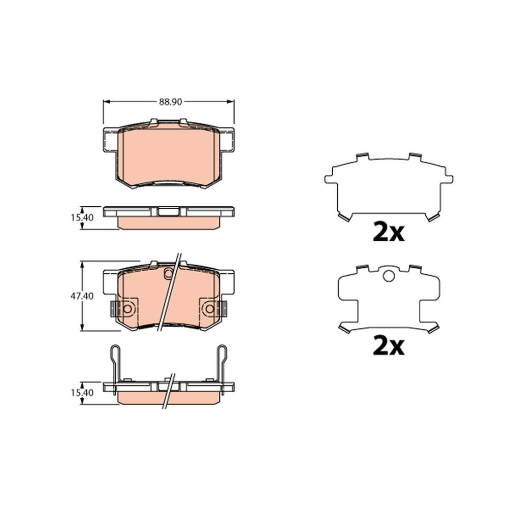 Set placute frana spate TRW GDB3516