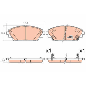 Set placute frana fata TRW GDB3592