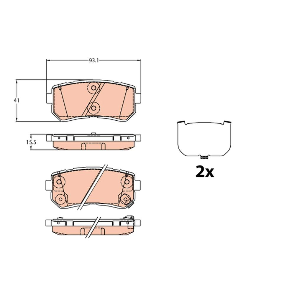 Set placute frana spate TRW GDB3636