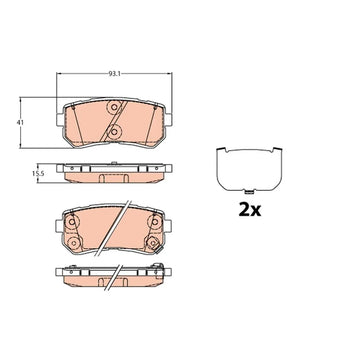 Set placute frana spate TRW GDB3636