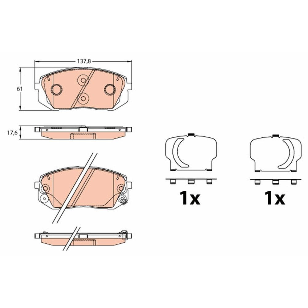 Set placute frana fata TRW GDB3642