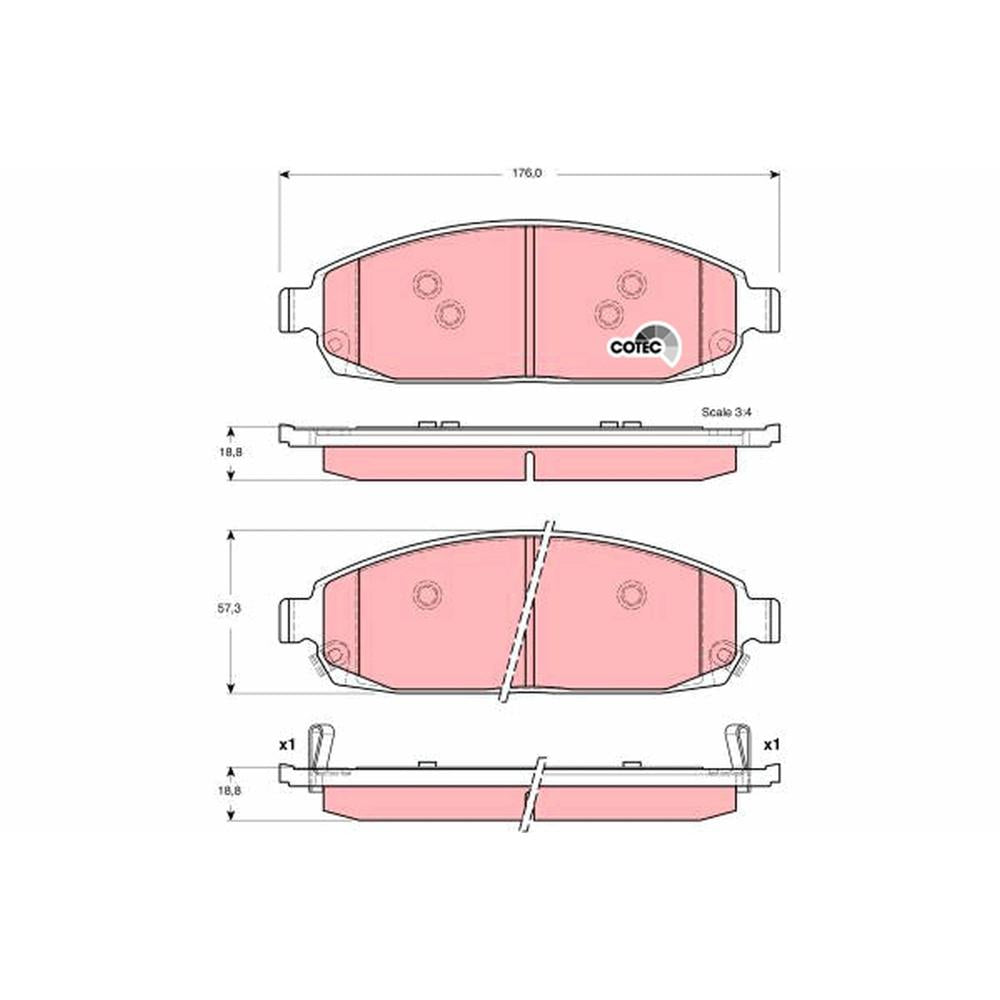 Set placute frana fata TRW GDB4136
