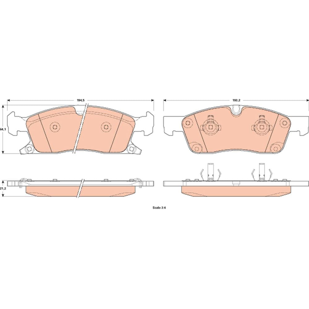 Set placute frana fata TRW GDB4604